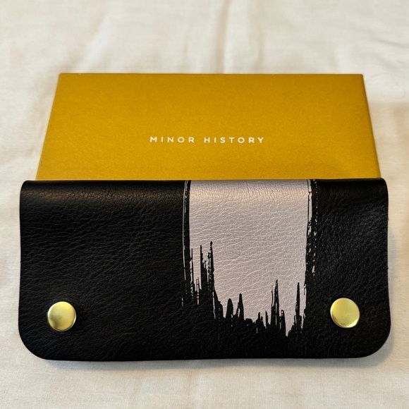 Minor History Leather Ledger Wallet in Black & Gray - Picture 2 of 8